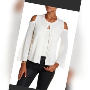NWOT Kobi Halperin Julianne Ivory Cold Shoulder Sweater Cardigan